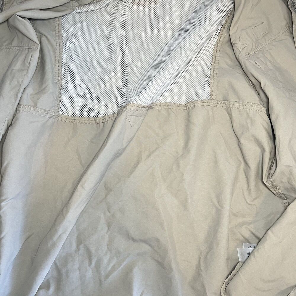 Columbia PFG Long Sleeve Button Down Shirt Hiking Trail Fishing Tan Men L - Picture 6 of 7